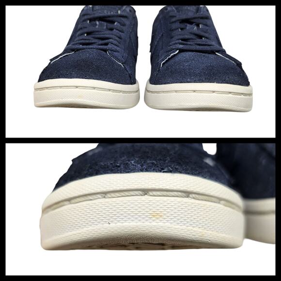 Converse Shoes Womens 6 Navy Blue Suede Leather Low Tops One Star Comfy Preppy - Picture 8 of 14